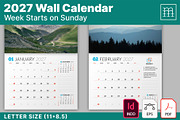 Wall Calendar 2027 (WC031-27-S), a Stationery Template by mikhailmorosin (Thumbnail 1 of 7)