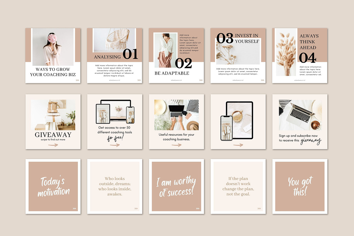 Coaching IG Carousel Posts Canva, a Social Media Template by DeeBeeDesign (Photo 4 of 10)