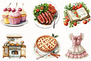 Cozy Cooking Watercolor Clipart, an Illustration by OK Design (Thumbnail 5 of 5)