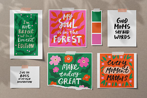 Motivational Quotes, Lettering Pack