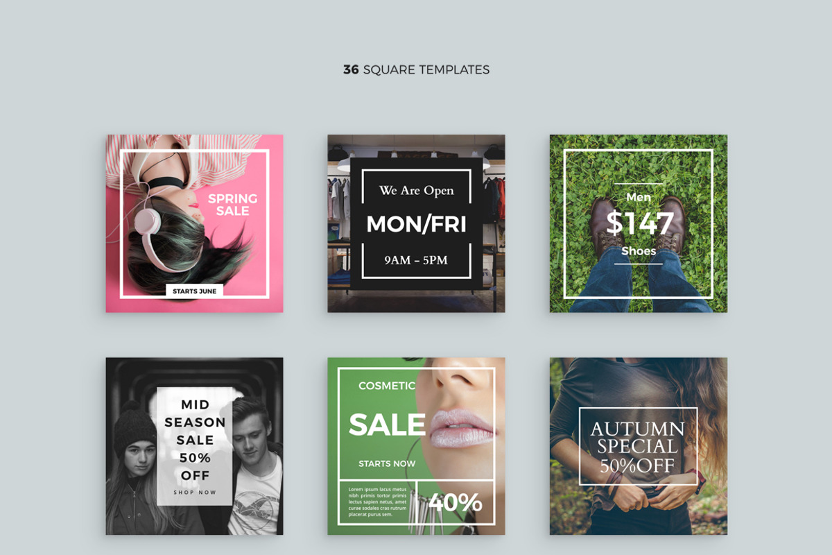 42 Fashion Instagram Banners, a Social Media Template by Studio Siv (Photo 4 of 6)