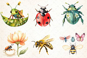 Watercolor Bugs Sublimation Clipart, an Illustration by DreamCafeArt (Thumbnail 3 of 7)
