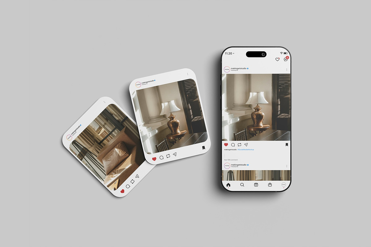 Realistic Social Media Mockup PSD, an Advertising Mockup by MA-KING_ART (Photo 4 of 5)