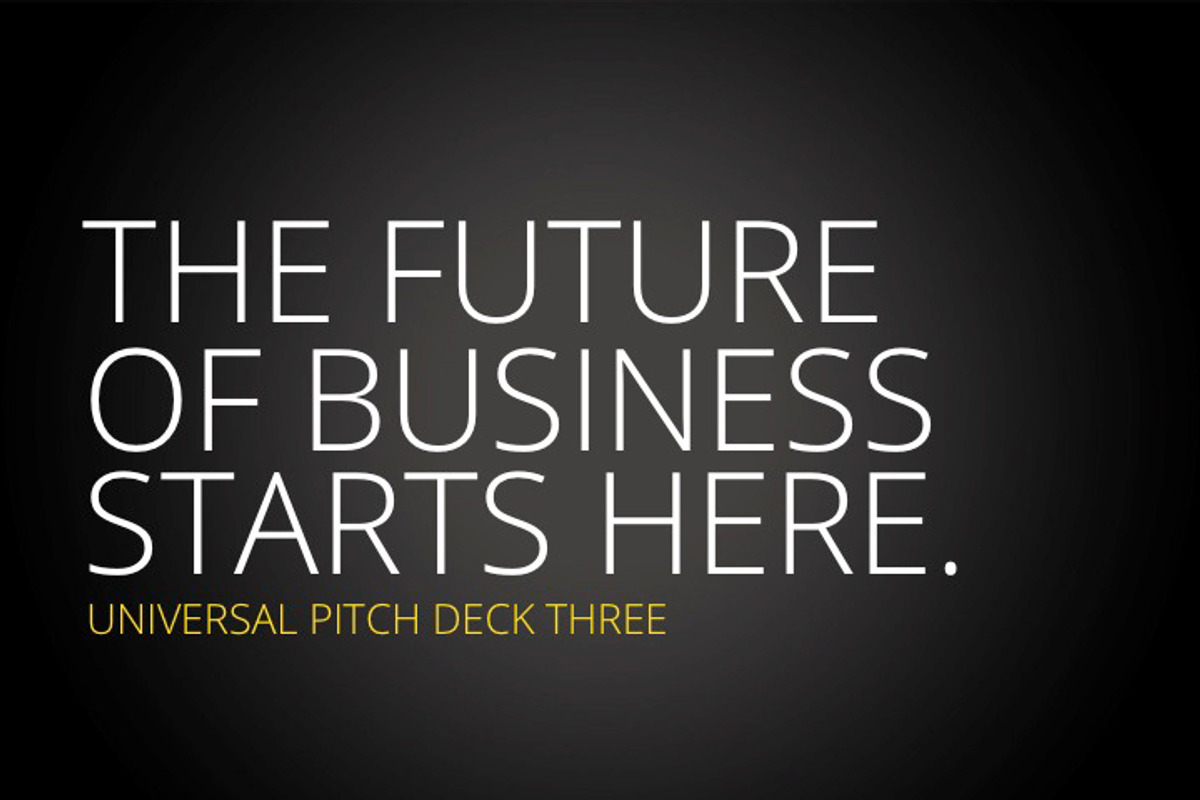 Universal Pitch Deck Three PowrPoint, a Presentation Template by PitchStock (Photo 1 of 5)