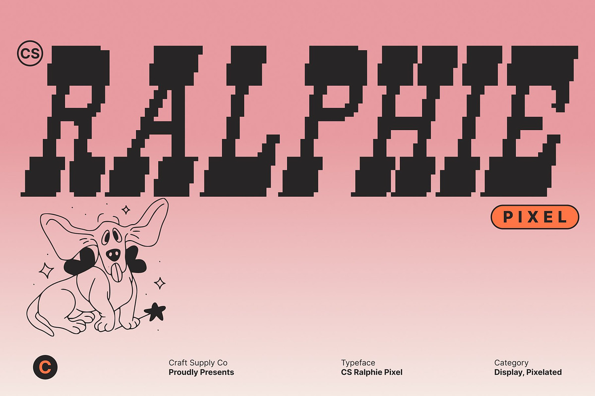 CS Ralphie Pixel, a Slab Serif Font by Craft Supply Co. (Photo 1 of 8)