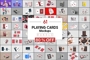 61 PLAYING CARDS MOCKUPS BUNDLE