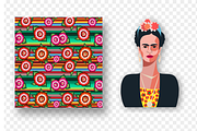 Mexican Pattern & Frida art design, an Illustration by GraphicRedStudio (Thumbnail 4 of 4)