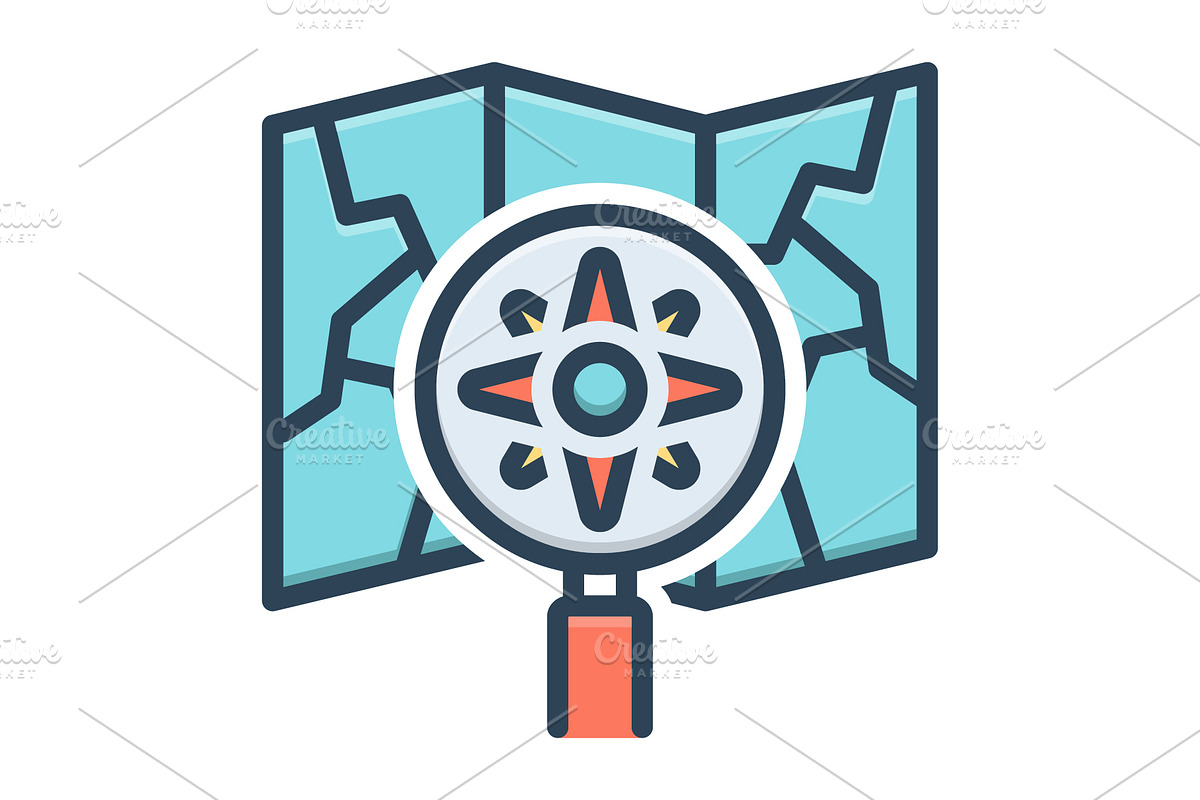 Exploring map color icon, a Duotone Icon by Creative priyanka