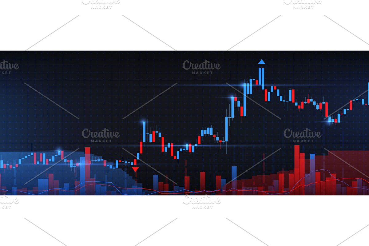 Stock market chart, blue red, a Finance Illustration by art PVP - market