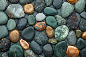 Polished stones zen garden relaxatio, an Abstract Photo by Pixeness Studio