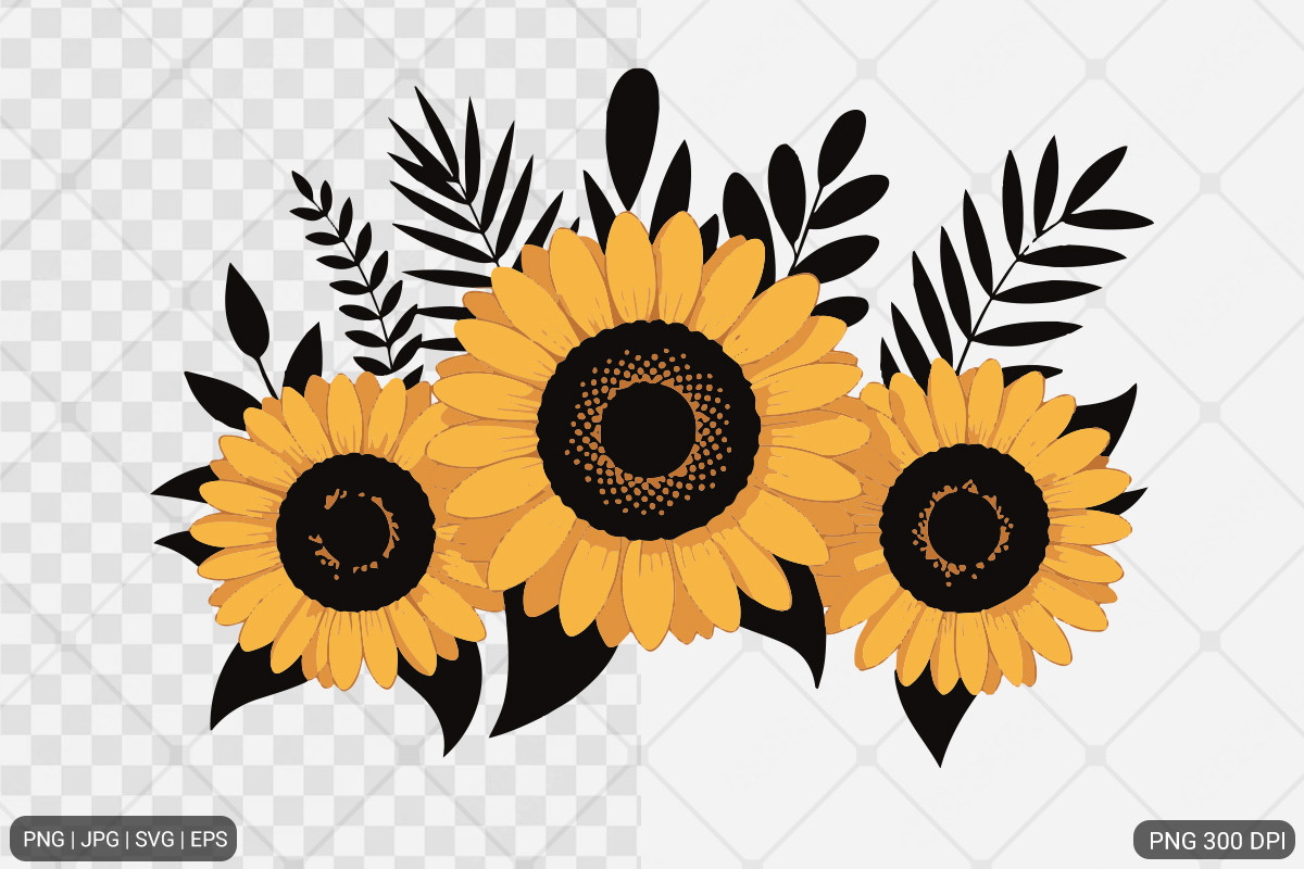 Sunflower SVG PNG Design Bundle, an Illustration by Actual Pixel (Photo 4 of 30)