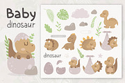 Little Dinosaur - Cute Baby Clipart, a Decorative Illustration by BrillCreateArt (Thumbnail 2 of 6)