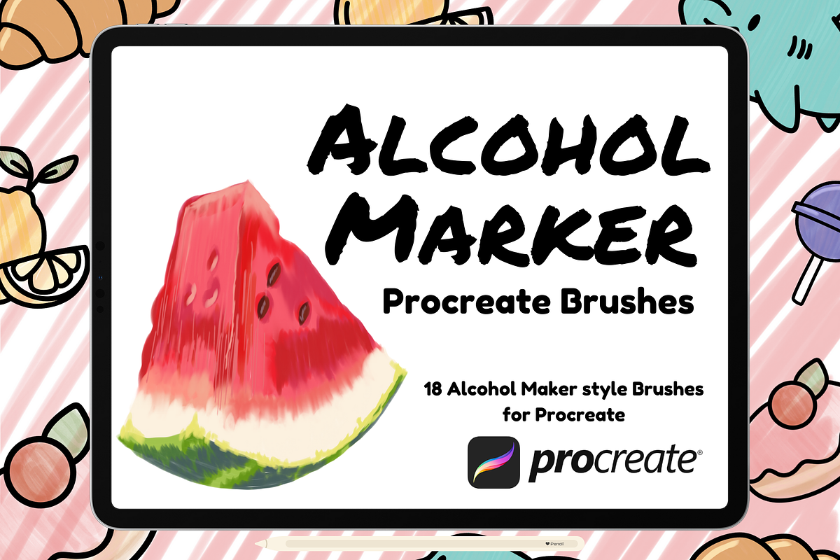 Alcohol Marker Style Procreate Brush, a Brush Add-On by HalieKStudio (Photo 1 of 9)