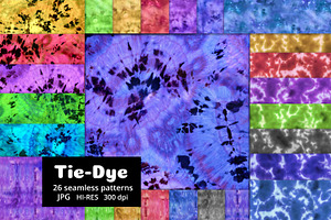 Tie-Dye Textures, Seamless Patterns
