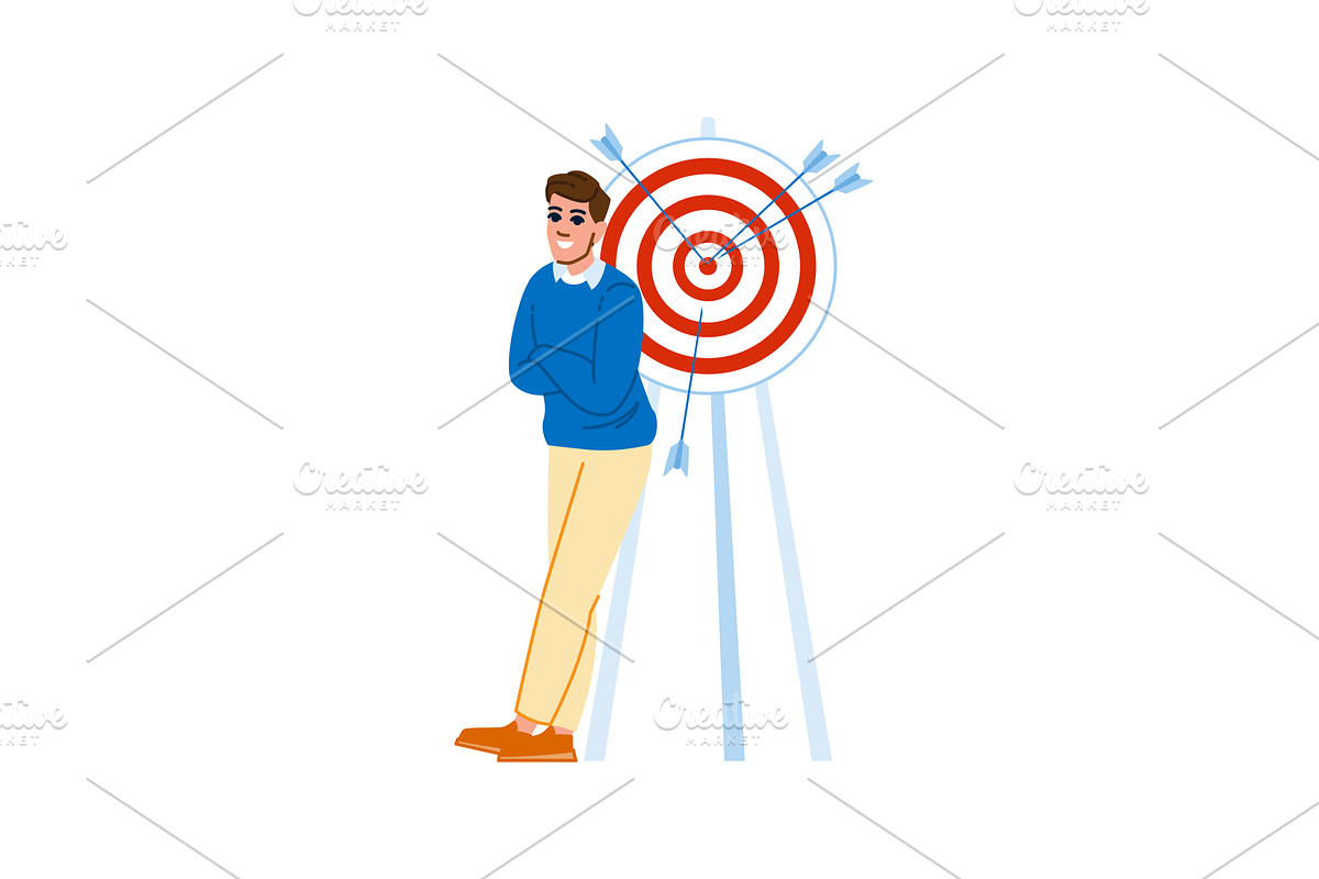 Successful businessman standing with, a Finance Illustration by pikepicture