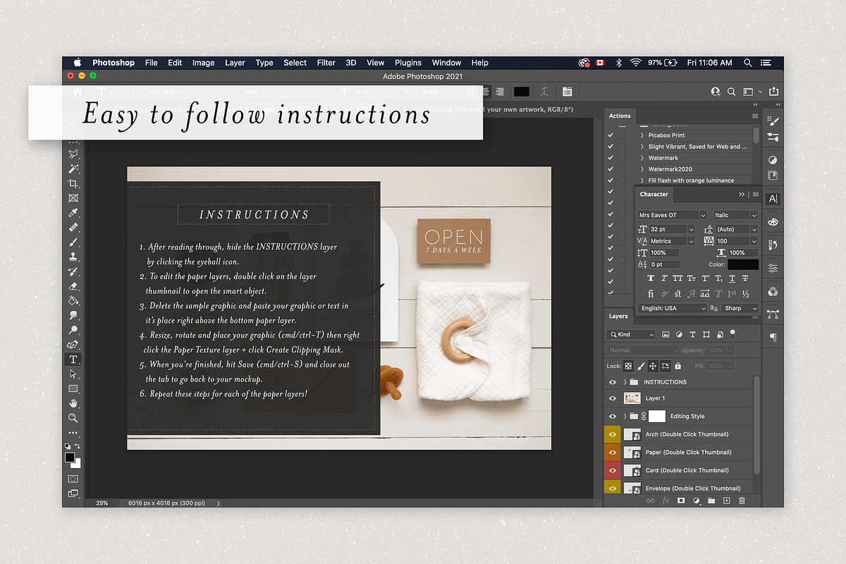 Boho Baby Paper Mockup II, a Stationery Template by Ashley Alexandra Design (Photo 3 of 3)