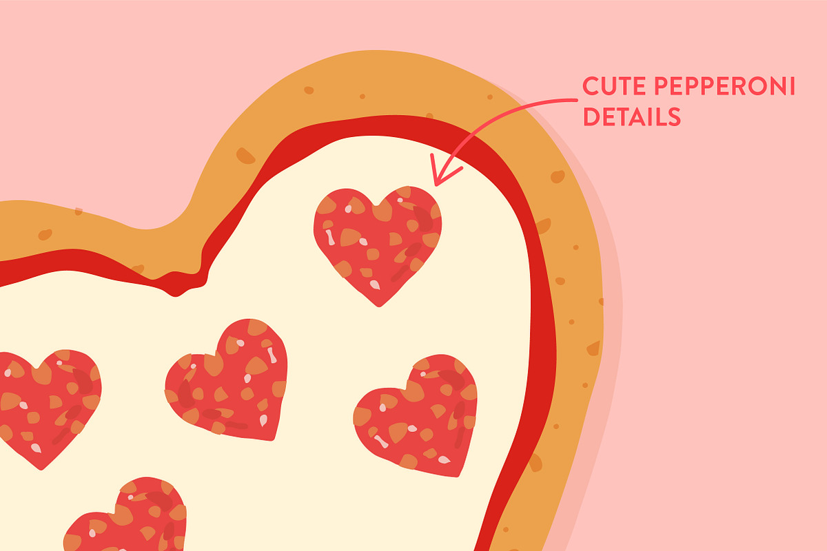 Vector Heart Shaped Pizza, a Food Illustration by Sarah Hearts (Photo 3 of 3)