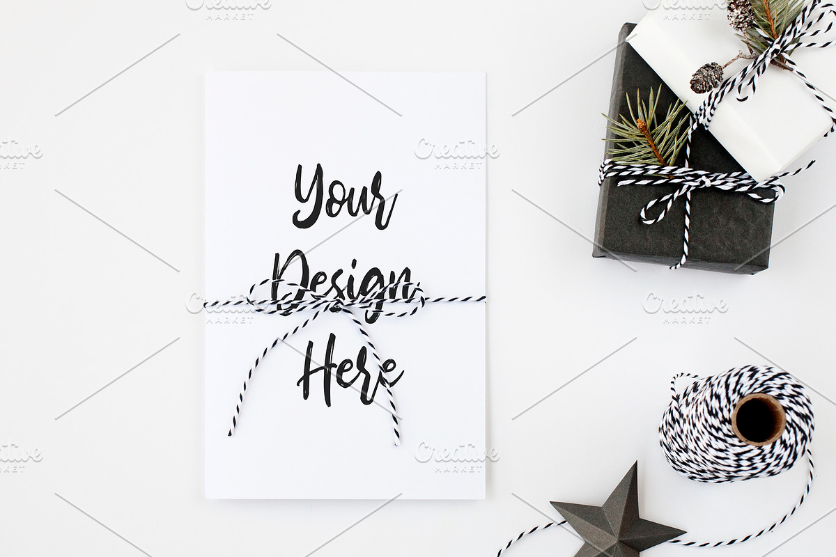 Christmas Scandinavian Mockup Bundle, a Print Template by Yuri-U (Photo 24 of 32)