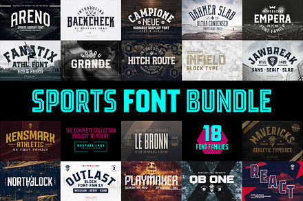 Sports Display Font Bundle BTL.ALL, a Sans Serif Font by BoxTube Labs