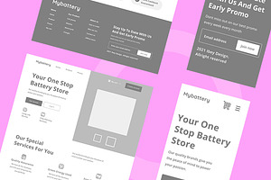 Battery Store Wireframe Website