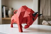 Angry Bull Sculpture - 3d papercraft, a Card Template by PAPER amaze (Thumbnail 3 of 5)