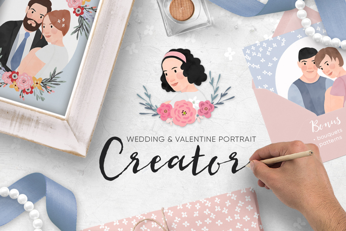 Wedding & Valentine Portrait Creator, a Decorative Illustration by Tabita's shop (Photo 1 of 8)