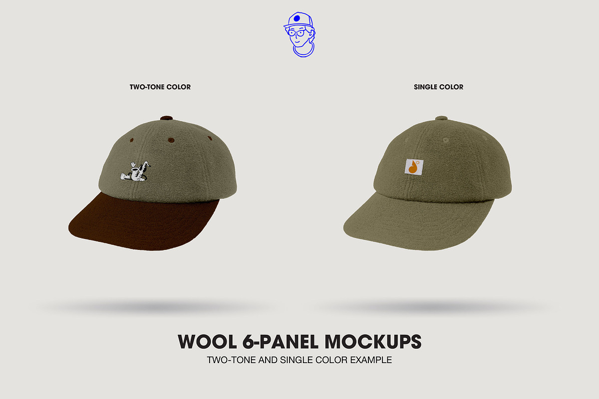 Wool 6-Panel Hat Cap Mockup, a Hat Mockup by DRGSTUDIO (Photo 6 of 8)