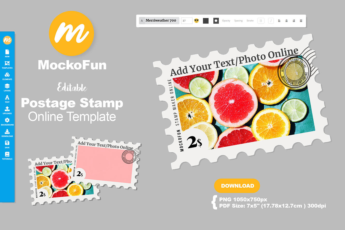 MOCKOFUN Postage Stamp Template, a Card Template by psddude