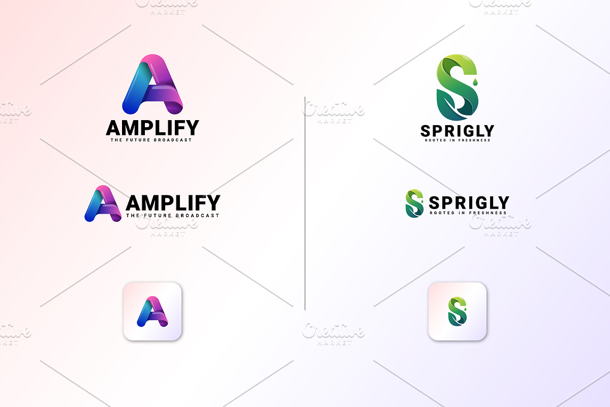 10 Vibrant 3D Gradient Logo Pack, a Branding & Logo Template by AmmarZahoor (Photo 9 of 10)