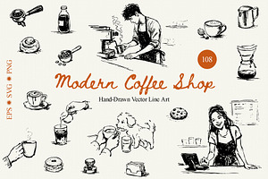 Modern Coffee Shop Clipart