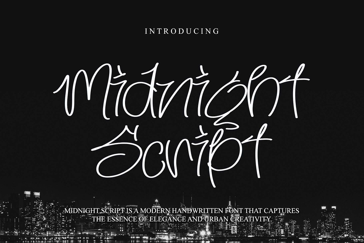 Midnight Script, a Handwritten Font by Letterafa Studio (Photo 1 of 6)