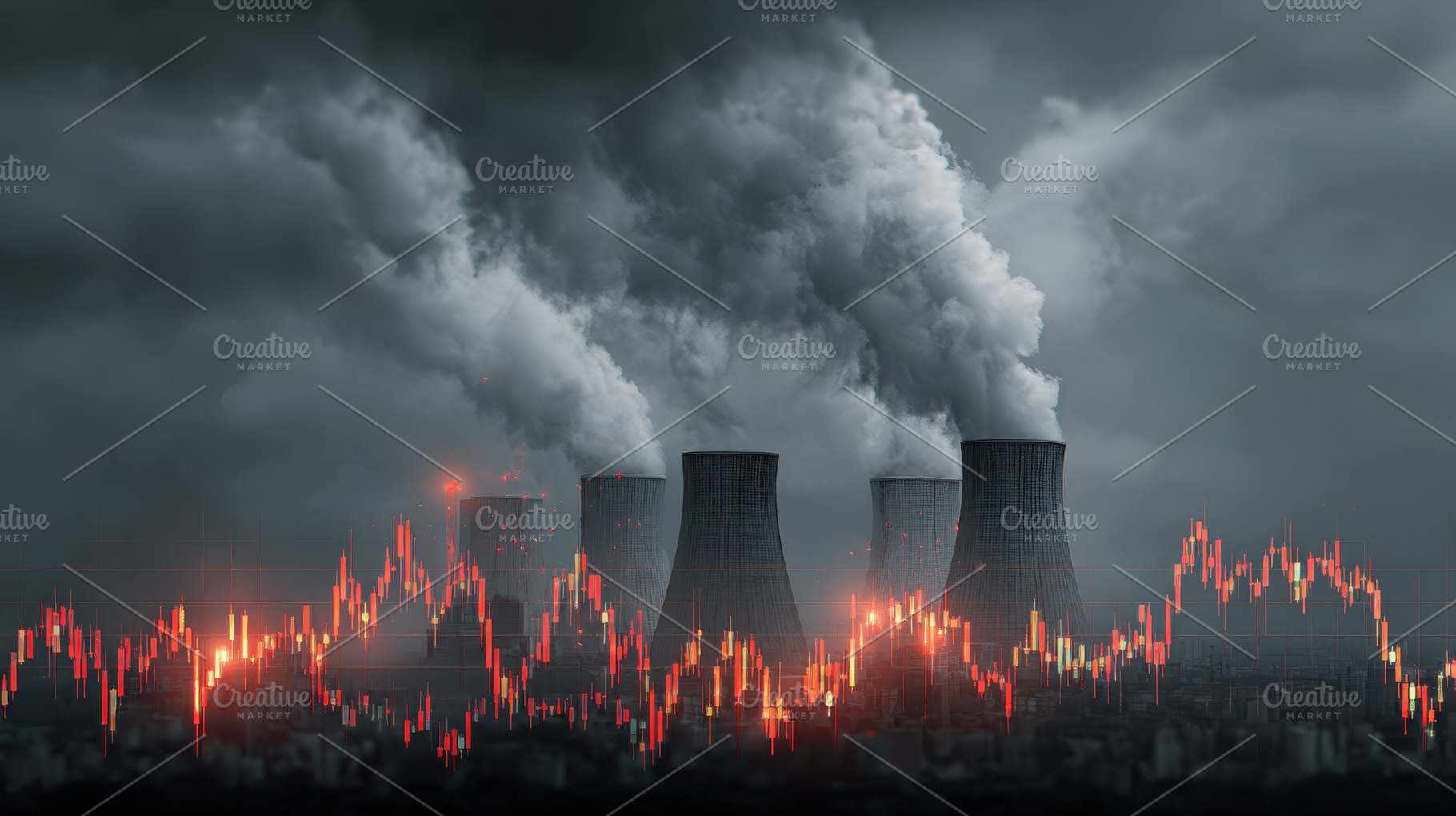 Industrial Pollution Stock Market De, a Photo by Pixeness Studio