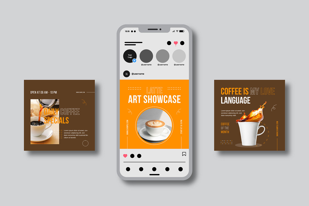 Coffee Shop Instagram Post, a Social Media Template by MightyDesign (Photo 2 of 7)
