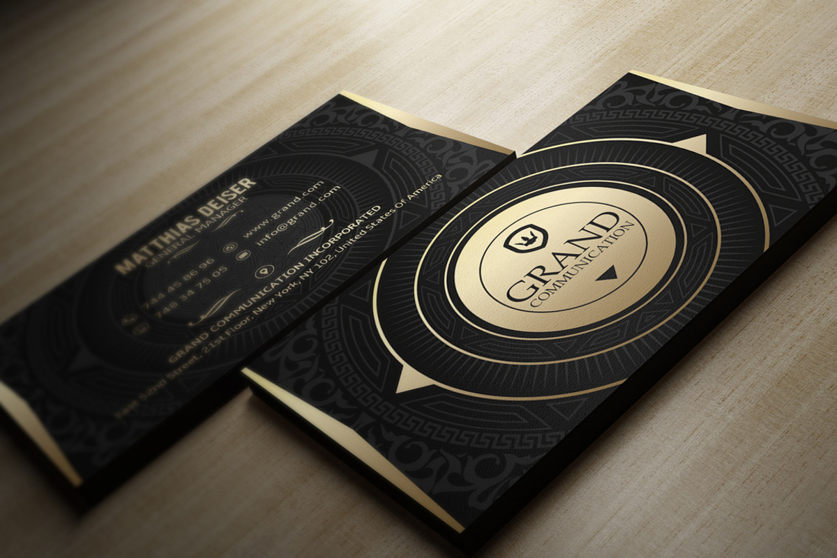 Gold And Black Business Card, a Business Card Template by Marvel (Photo 1 of 3)
