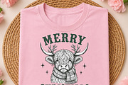 Funny Christmas Highland Cow, a Seasonal Illustration by DreamCafeArt (Thumbnail 2 of 7)