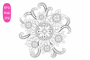 Flower Mandala: 5 Coloring Pages, a Poster Template by Michiru13 (Thumbnail 4 of 6)