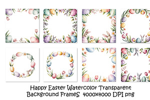 Happy easter watercolor frames, a Texture Illustration by SketchArtStudio