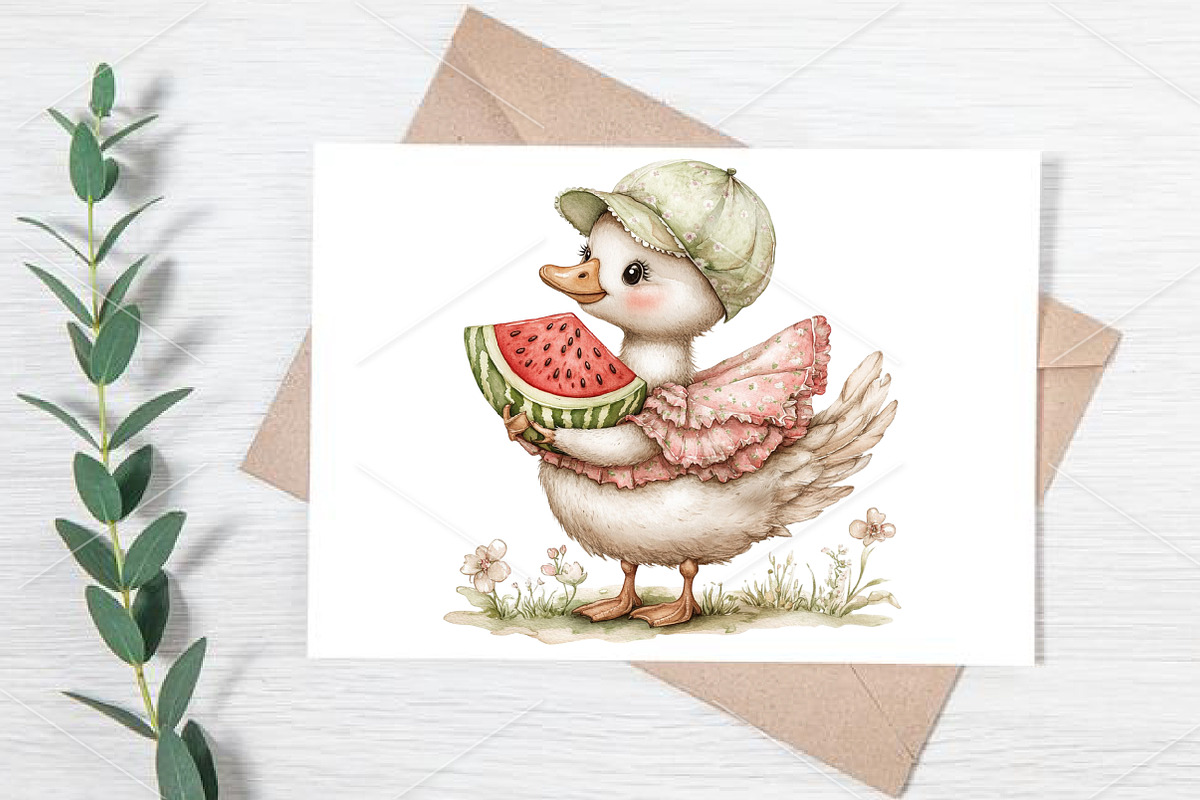 Whimsical Summer Goose Clipart PNG, a Seasonal Illustration by Canvas Craft (Photo 6 of 7)
