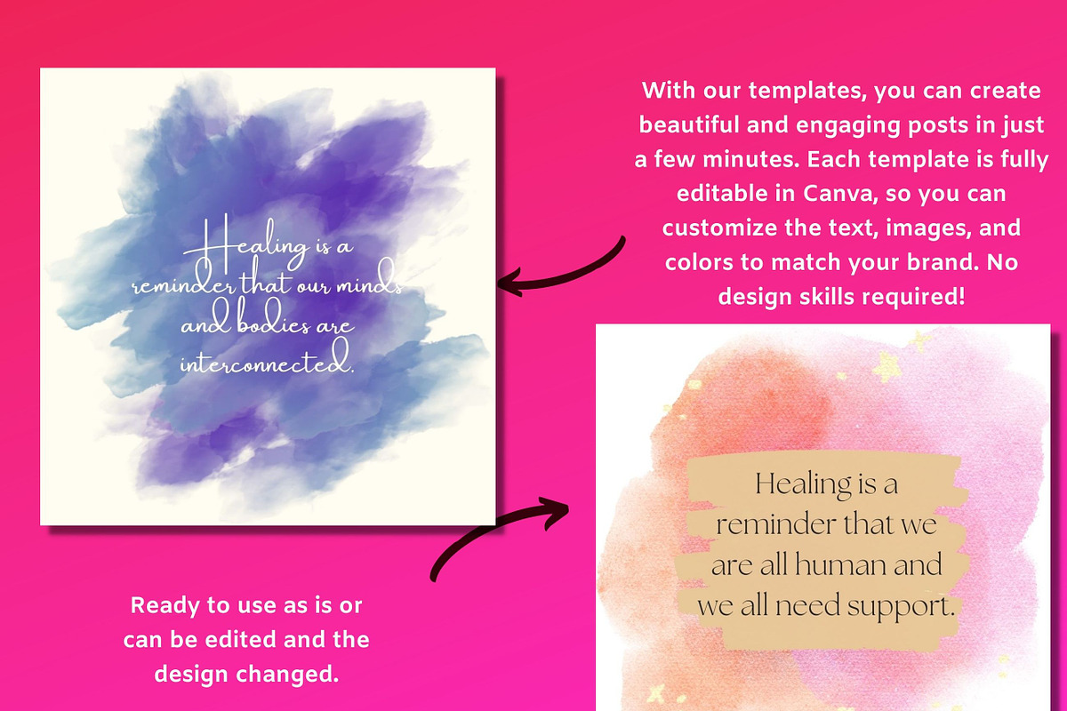 Spiritual Healing Social Media Posts, a Social Media Template by Chantelle T Illustrations (Photo 7 of 7)