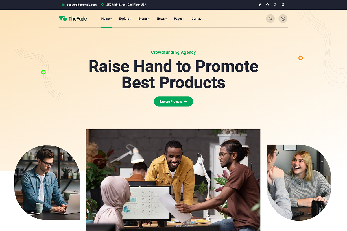Crowdfunding & Charity WordPress, a WordPress Template by UInstrument (Photo 1 of 10)