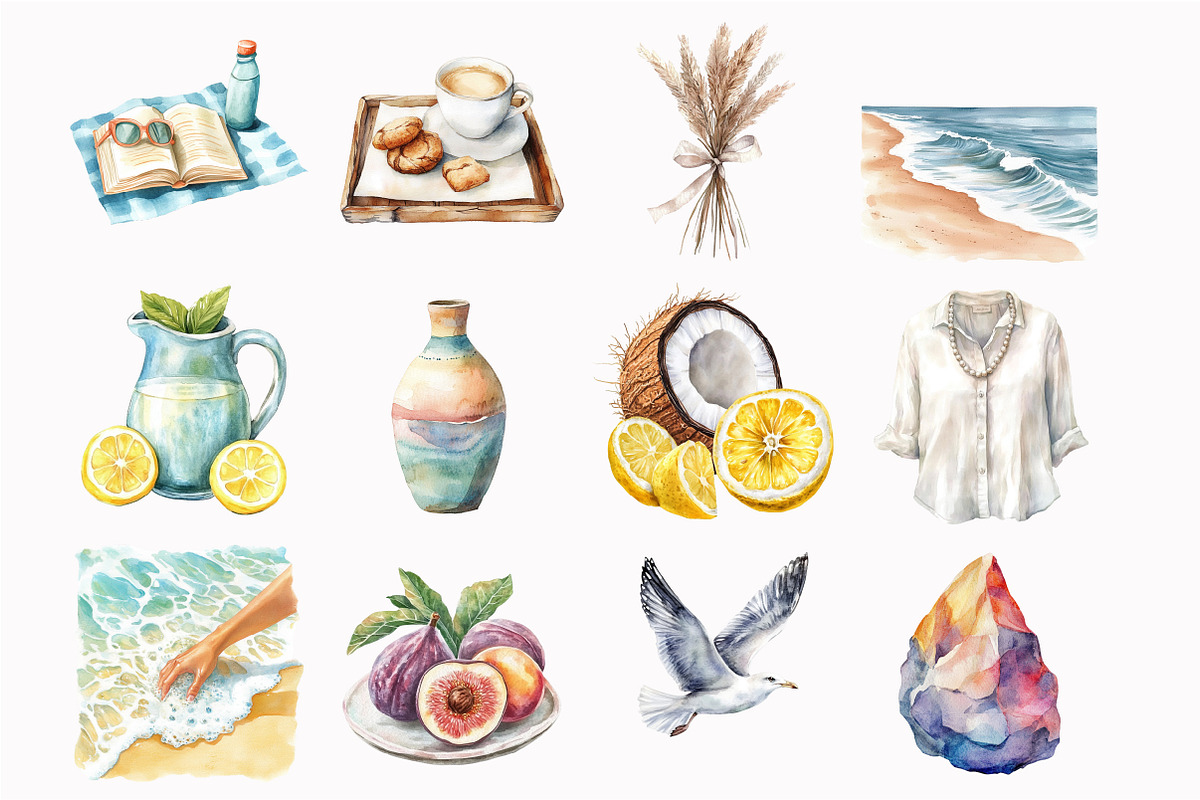 Watercolor Ocean Breath Clipart, an Illustration by Design Market (Photo 4 of 4)