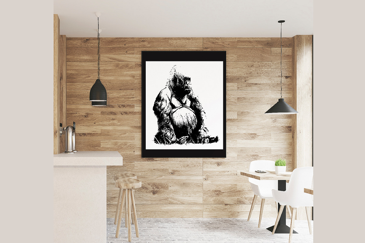 30 wild monkey silhouette vector, an Animal Illustration by AnastasiyaOleynik (Photo 4 of 6)