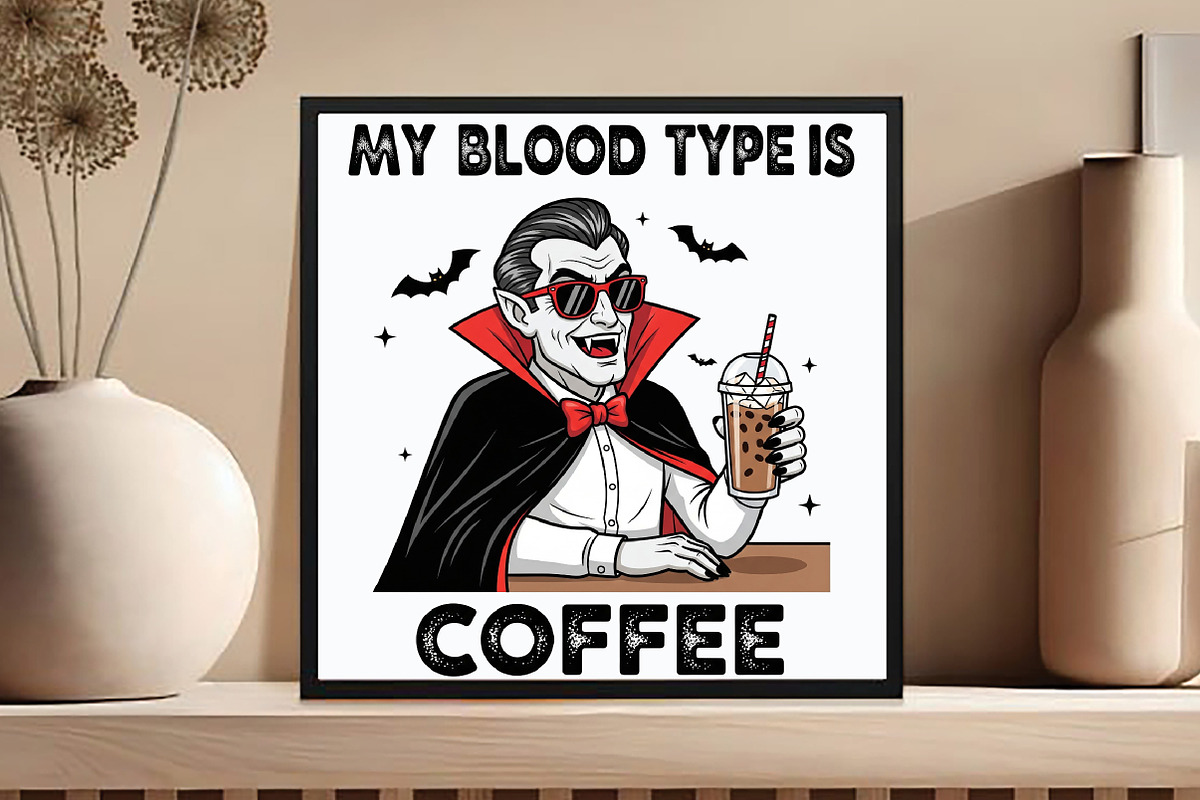 Funny Coffee Sarcastic Vampire Hallo, an Illustration by DreamCafeArt (Photo 6 of 7)