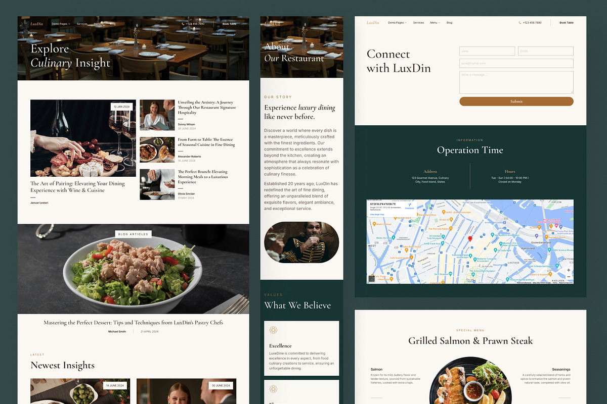 LuxDin - Restaurant Website Framer, a Websites & App Template by peterdraw (Photo 3 of 7)