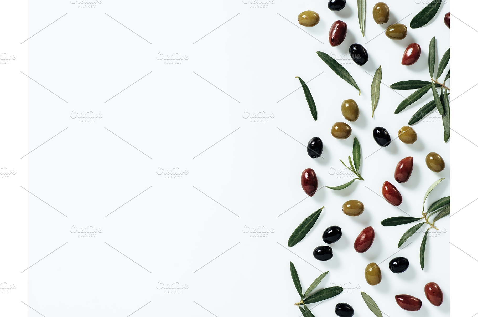 olives fruits mix and olive branches, a Food & Drink Photo by Fascinadora