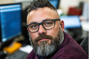 Portrait of bearded IT man wearing, a Business Photo by Lermont51
