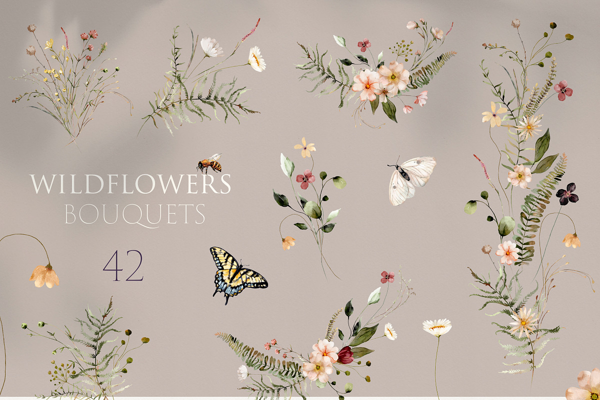 Wildflowers Watercolor Collection, a Decorative Illustration by Les Frolova (Photo 6 of 12)