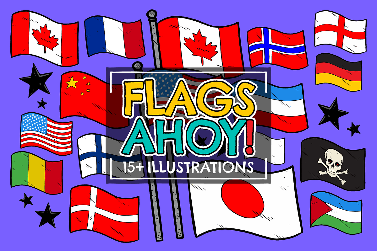 Flags Ahoy Vector Pack, an Illustration by Vectory by BSC (Photo 1 of 3)