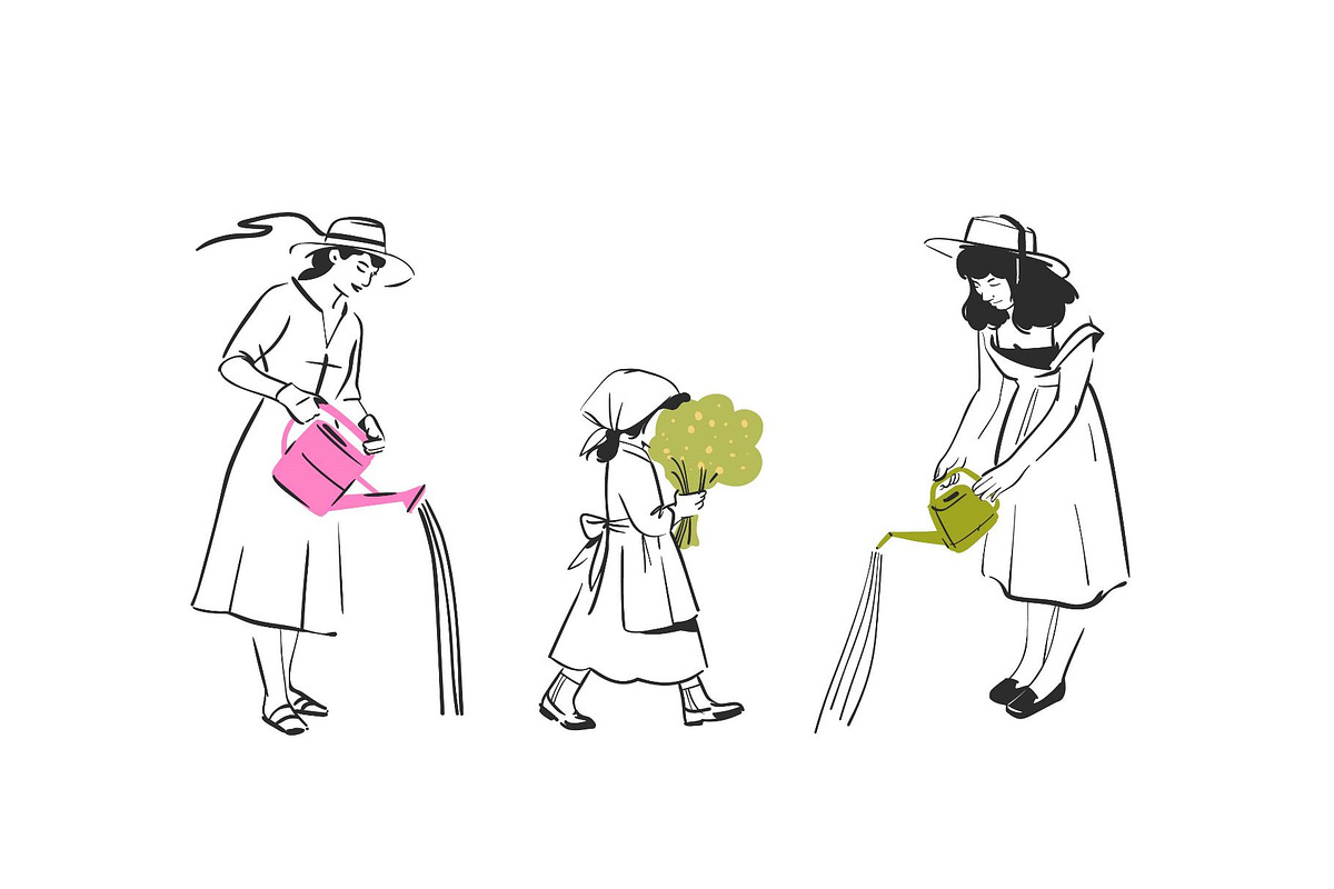 People watering plants set, a Person Illustration by Anastasy_helter (Photo 7 of 7)