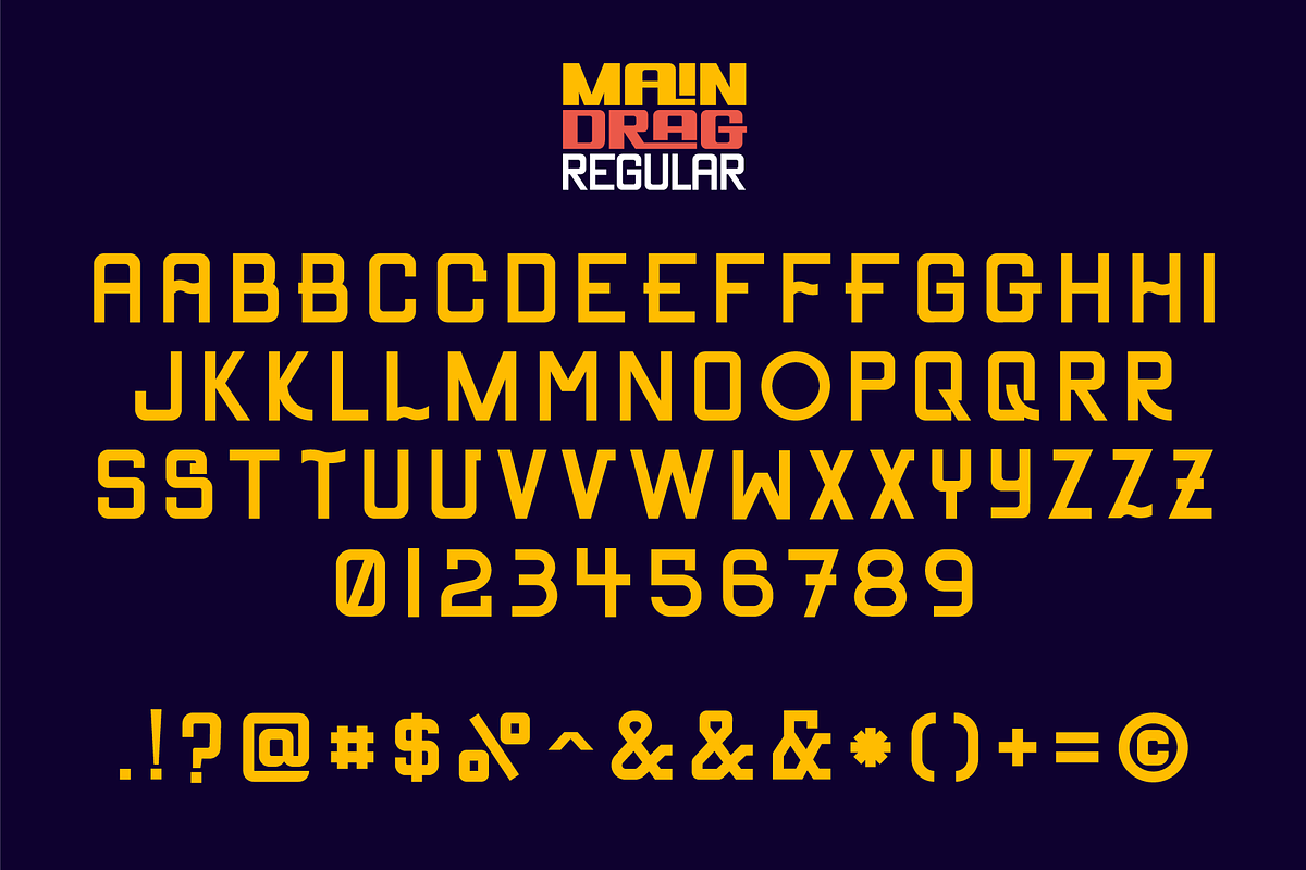 Main Drag Display Font, a Sans Serif Font by Holt510 (Photo 4 of 10)
